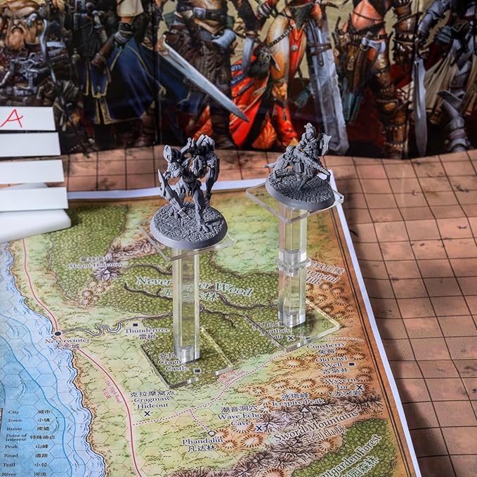Kalami 2 Sets Flying Miniatures Combat Riser for DND with 2" Base, 3D Single Flyer Riser for Tabletop RPGs and Board Games