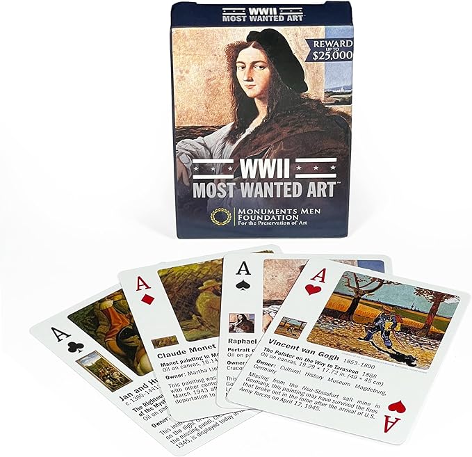 Monuments Men and Women Standard Poker Playing Cards with Cultural Objects & Works of Art Theme Premium 54 Card Full Deck with Jokers, Casino Fun Game Night for Friends and Family Gatherings