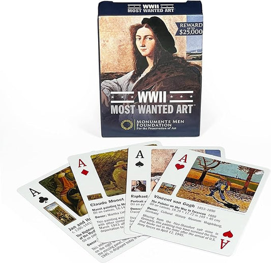 Monuments Men and Women Standard Poker Playing Cards with Cultural Objects & Works of Art Theme Premium 54 Card Full Deck with Jokers, Casino Fun Game Night for Friends and Family Gatherings