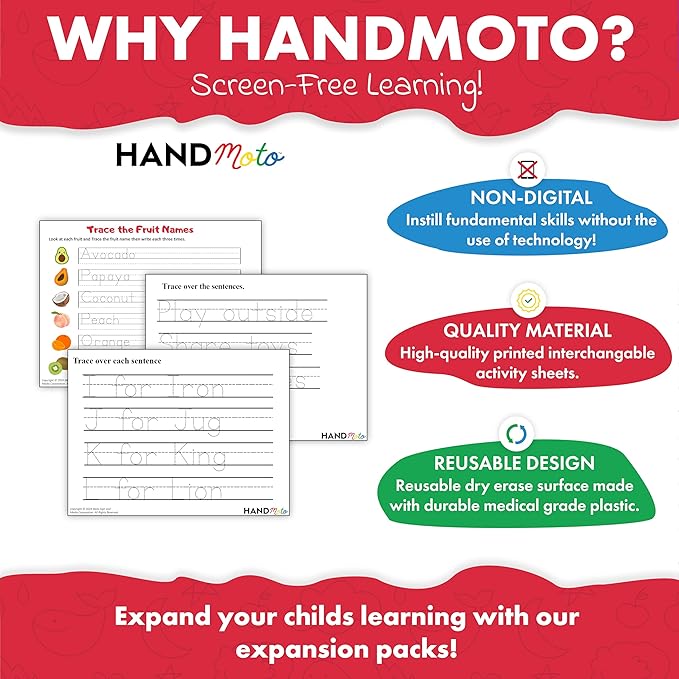 HandMoto Spelling Activity Pack 1 - Use Our Spelling Games for Kids to Make Learning Fun - Improve Word Recognition & Vocabulary Skills