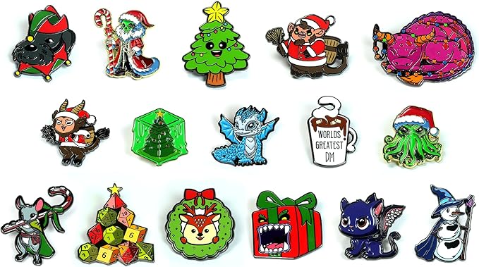 1985 Games Holiday Mystery Dice Bag - Wide Range of Patterns for Gaming, Role Playing, Table Games (Pack of 6)