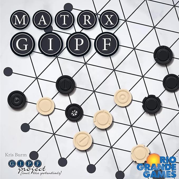Rio Grande Games: Matrx Gipf - Piece Moving Strategy Board Game, Unique Head-to-Head, Learn As You Play, Ages 14+, 2 Players, 30-60 Mins
