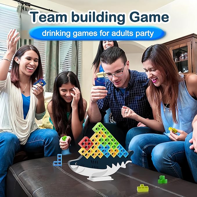 Tetra Balance Tower Stacking Game, Family Games for Kids and Adults, Party Game