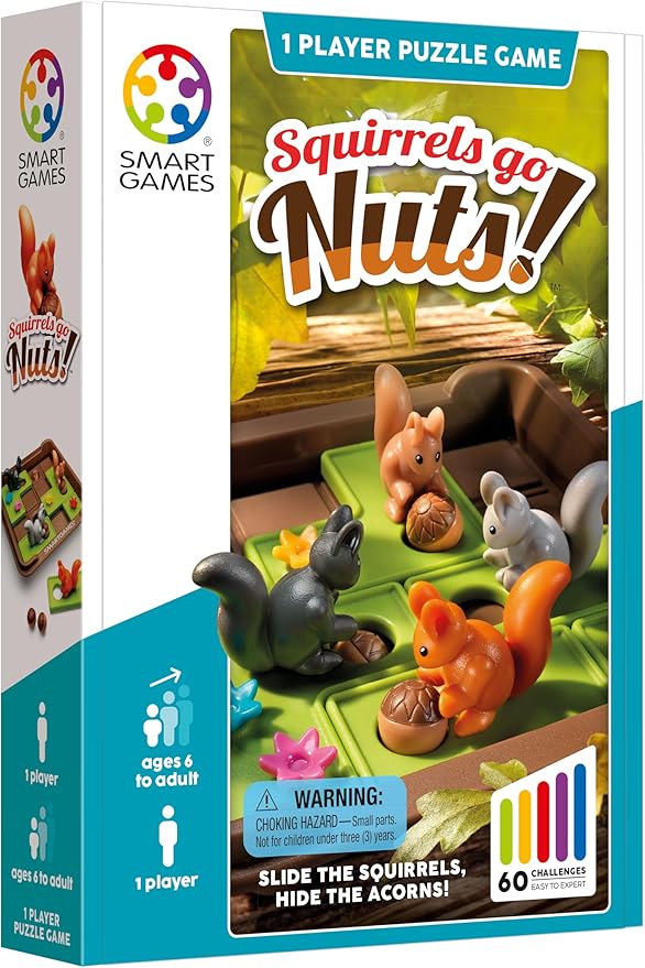 SmartGames Squirrels Go Nuts! Travel Game for Ages 6-Adult