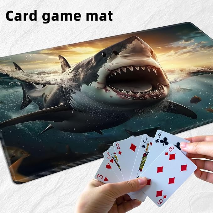 for MTG Playmat with Storage Bags, Card Playmat for TCG Card Playing Game,Rollable & Foldable for PTCG and Board Game Mat for Cards,Non-Slip Shark Desk Mat for Home Office