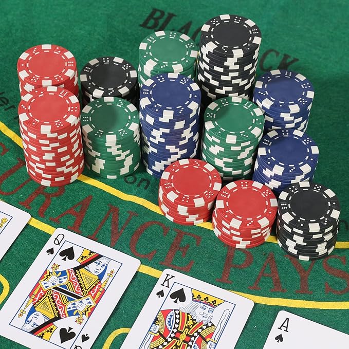 Poker Chips,Poker Chips Set for Card Board Game,11.5 Gram,for Texas Hold'em, Blackjack,Card Club or Late Night Poker Games