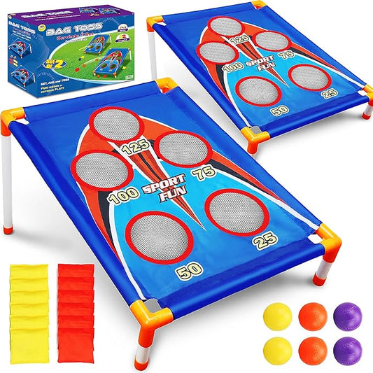 TOY Life Bean Bags Toss Carnival Game, Cornhole, Outdoor Toys for Kids Ages 4-8, Backyard Game Sports & Outdoor Play, Outside Toys for Ages 5-7, Family Lawn Yard Games Birthday Party, Gift for Boys