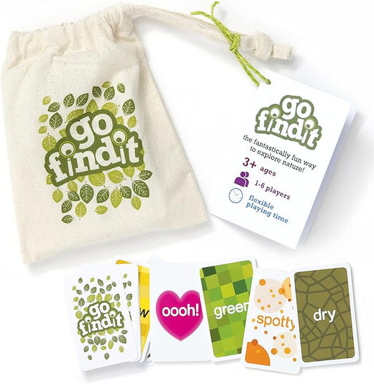 gofindit -The Original Outdoor Nature Scavenger Hunt Card Game for Kids Toddler and Family. Ages 3 4 5 6 Travel Pocket Game Road Trip (Original)
