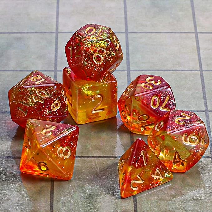 CiaraQ DND Polyhedral Dice Set with a Black Dice Bag for D&D RPG MTG Role Playing Table Games