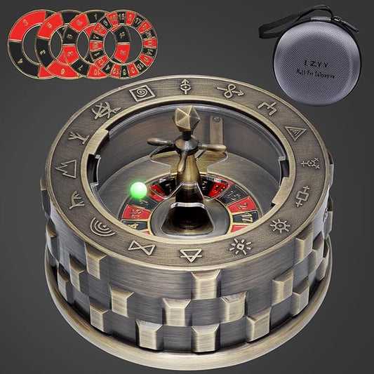CZYY Roulette Dice - 7-in-1 Metal Spinner Dice Set, Unique Spinning Dice, Desk Fidget Gadget - Cool DND Role Playing Dice, Gift & Accessories for D&D, Tabletop RPG, Board Game (Bronze)