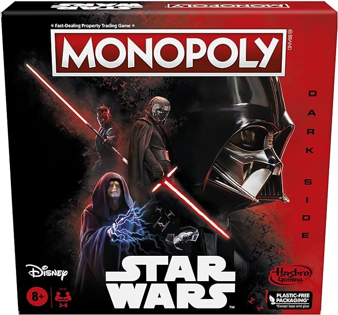 Hasbro Gaming Monopoly: Disney Star Wars Dark Side Edition Board Game for Families and Kids Ages 8+, Gift, Family Game Night