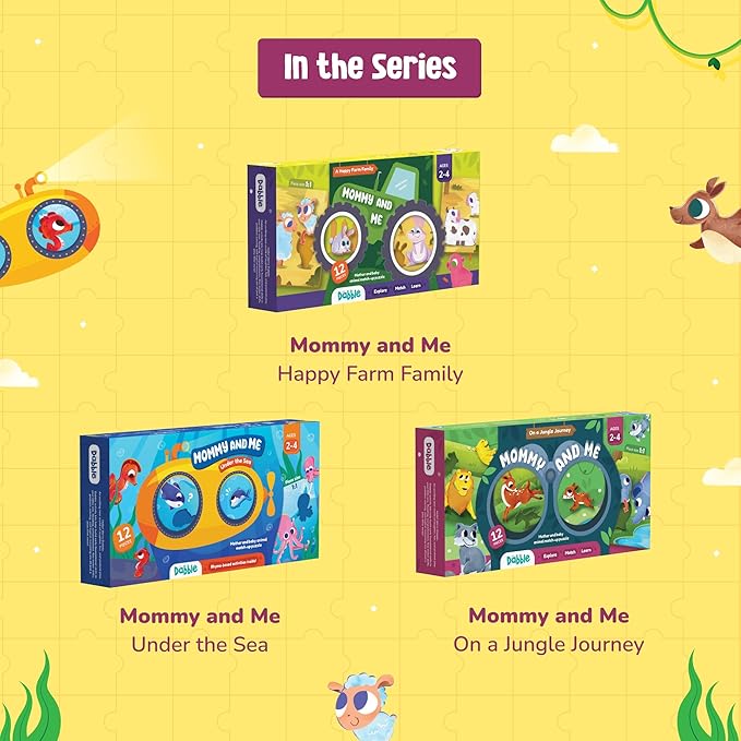 LoveDabble Mother and Baby Animal Match Puzzle - Mommy and Me - A Happy Farm Family | Puzzles for Kids Ages 2-4 | Animal Puzzles for Toddlers and Kids