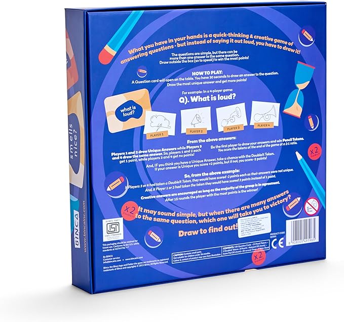 Board Game - Fletter Quick Draw, Fast-paced Drawing Game, Fun for Kids, Teens & Adults, Boosts Creativity & Quick Thinking, Perfect for Family Gamenight, Gifts for Kids Ages 8, 9, 10 & Up