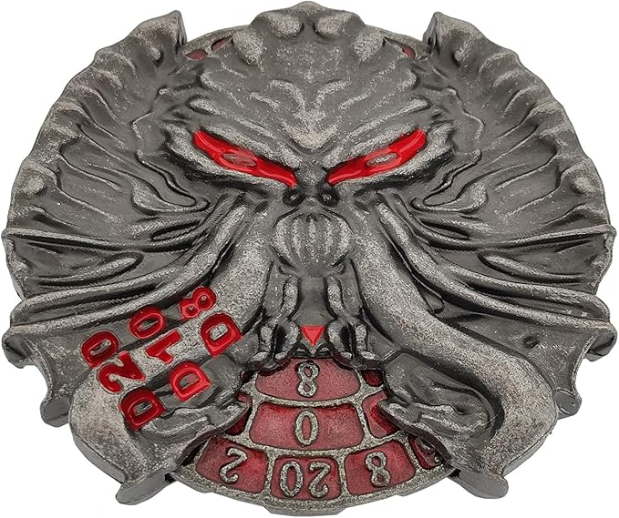 7-in-1 Spinner DND Dice Set, Dungeons and Dragons Spinner, Unique Roulette Dice, Cool RPG Role Playing Table Game (Red)