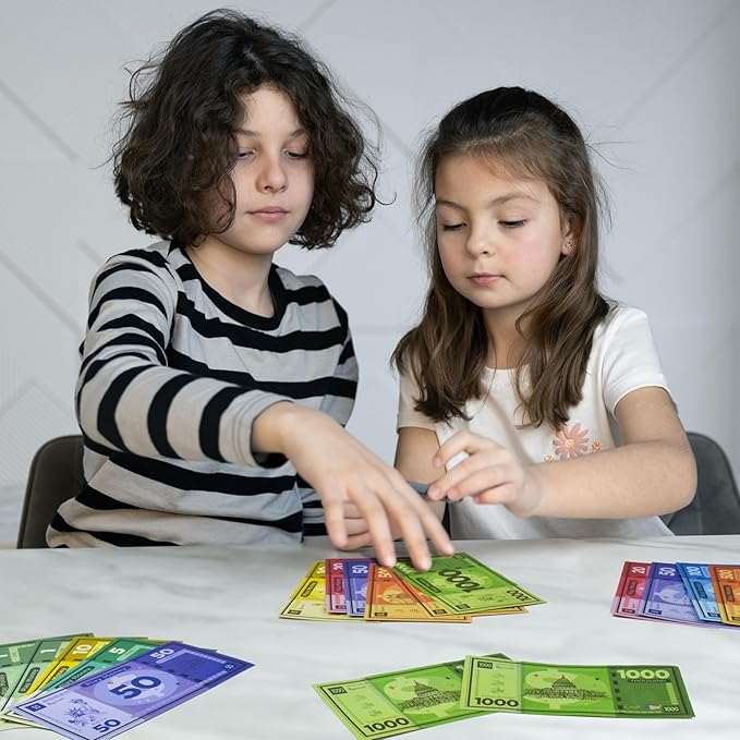 Queensell Play Money Suitable for Monopoly Board Game – 480 pcs of 60 Each Bill Denomination – Double Sides Printing Paper Money for Pretend Play Cashier - 480 pcs