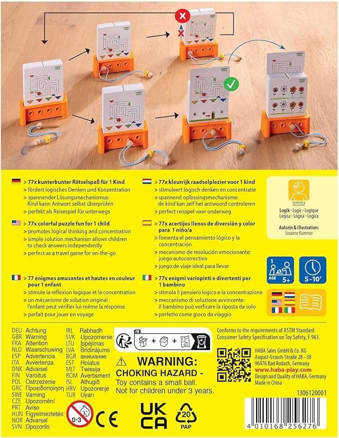 HABA Logic! CASE Brain Games for Kids Starter Set 5+, Brain Teaser Puzzles and Car Games, Mind Puzzles to Develop Critical Thinking for Kids