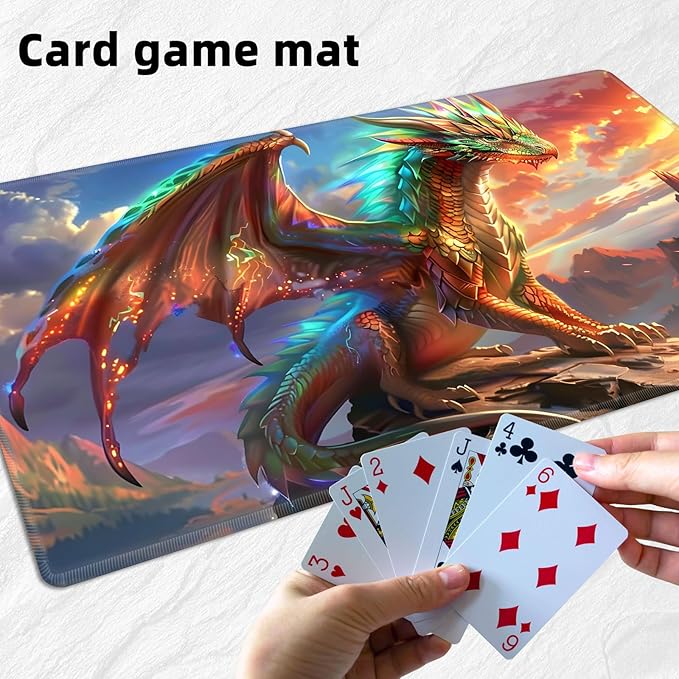 for MTG Playmat with Storage Bags, Card Playmat for TCG Card Playing Game,Rollable & Foldable for PTCG and Board Game Mat for Cards,Non-Slip Dragon Desk Mat for Home Office
