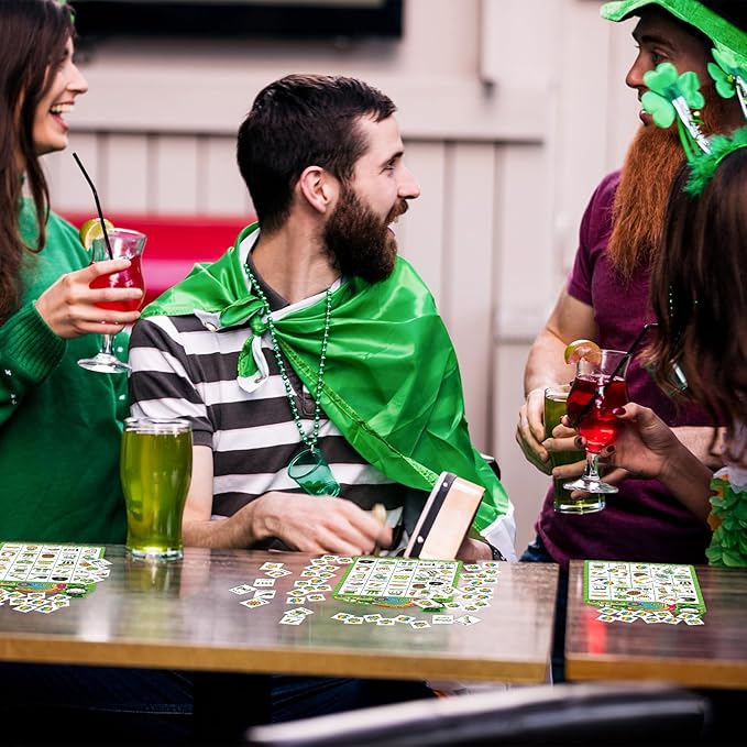 Fancy Land St. Patrick's Day Bingo Game for Adults Irish Shamrock Bingo Cards for School Classroom Party Favors Decorations Family Activities Supplies 24 Players