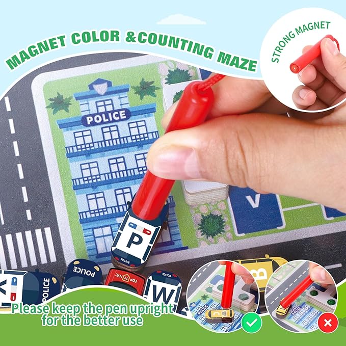 Syahro Magnetic Alphabet Maze, Magnetic Color and Number Maze, Montessori Toys for 3+ Year Old, Toddler Busy Board Game,Preschool Learning Activities,Christmas & Birthday Gift for Kids