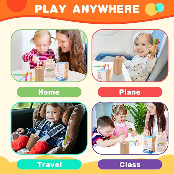 Montessori Toys for 1 2 3 Year Old Color Sorting Sensory Toys Fine Motor Skill Toys for 1-2 Year Old Learning Matching Sorting Games Toys for 12 18 Month Old Baby Girls Boys