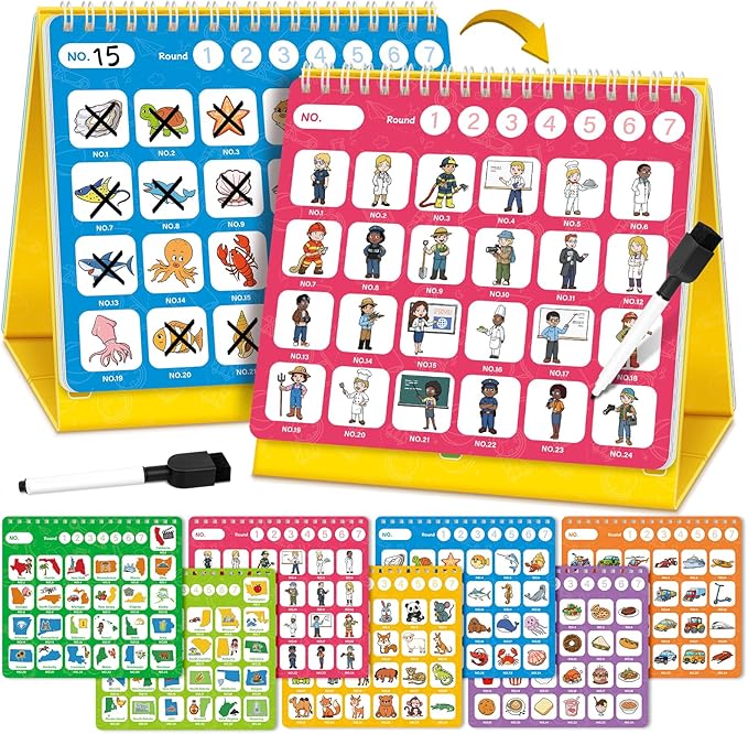 Torlam Identify & Match Game, Learn Professions, Food, Transportation, Wild and Sea Animals, 50 States, Educational Board Games Family Travel Party Camping Road Trip Car Activities for Kids 4-8 Adults