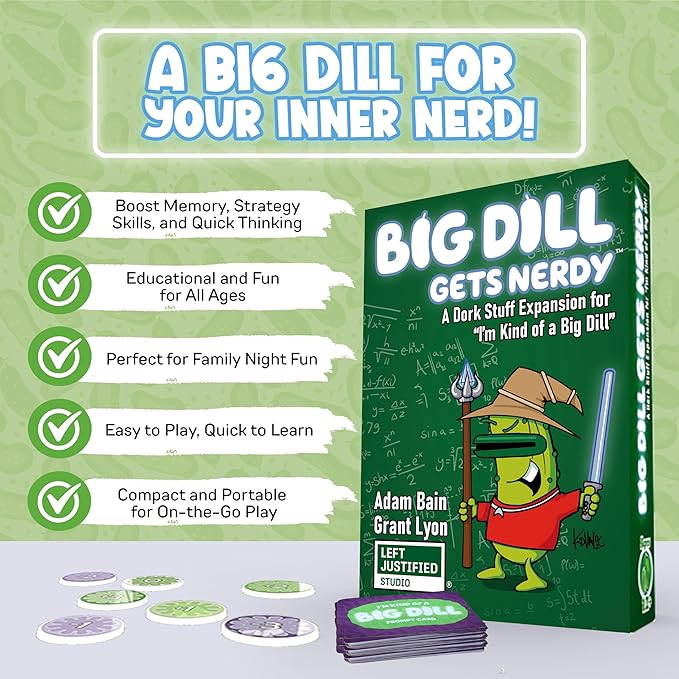 A Big Dill Gets Nerdy — Fun Party Card Game for Family Nights, Teens, Adults & Kids — Mind-Challenging Prompts with Bluffing & Exaggeration for Friends & Family
