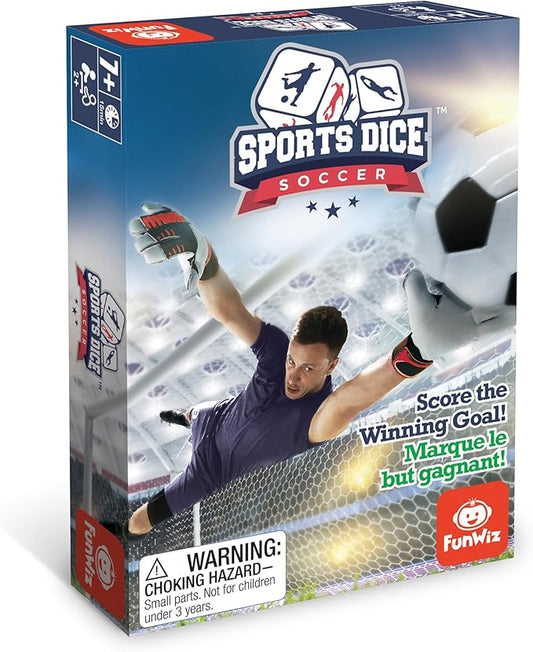 Foxmind Games: Sports Dice, Soccer, Kick it Out of The Stadium, Easy to Learn, Fun to Play, Up to 4 Players, for Ages 7 and up