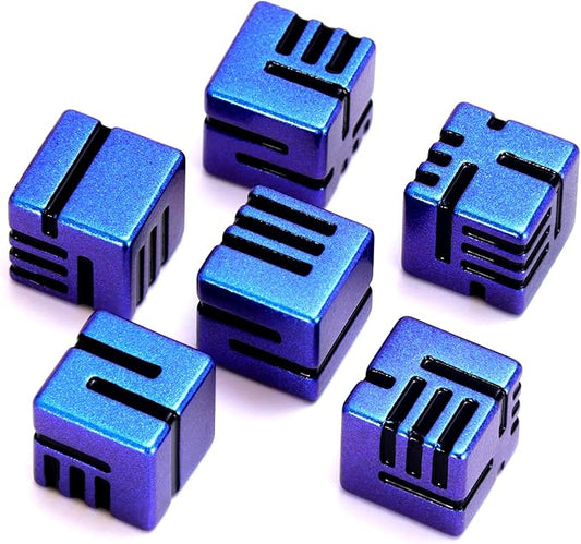 Line Metal D6 Dice 16mm, Die 6 Unique Dice Set Great for DND RPG Dungeons and Dragons (D6 Dazzle Black)