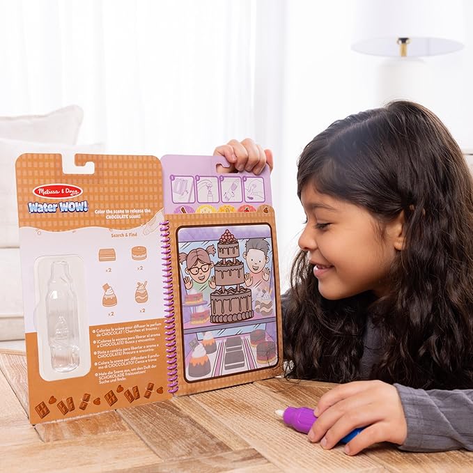 Melissa & Doug Scented Water Wow! Reusable Water-Reveal Coloring Activity Pad Travel Toy – Treats