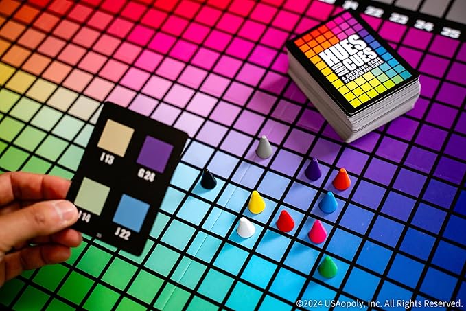HUES and CUES - Vibrant Color Guessing Board Game for 3-10 Players Ages 8+, Connect Clues and Guess from 480 Color Squares