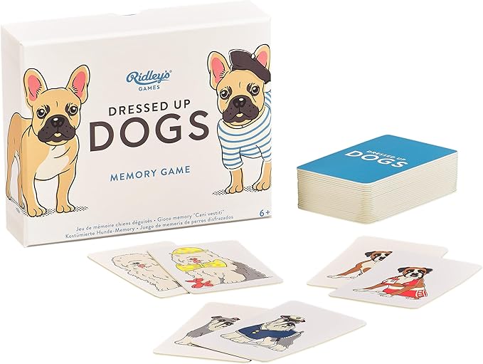 Ridley’s Dressed Up Dogs Memory Game – Includes 50 Matching Cards and Instructions – Memory Card Game Featuring Well-Dressed Dogs – Fun for All Ages, Makes a Great Gift Idea