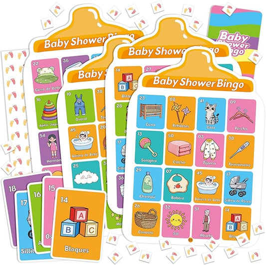 Baby Shower Games for Girl Boy,40 Baby Shower Bingo Cards, Activities Games,Party Bingo for Adults Kids,Baby Shower Ideas