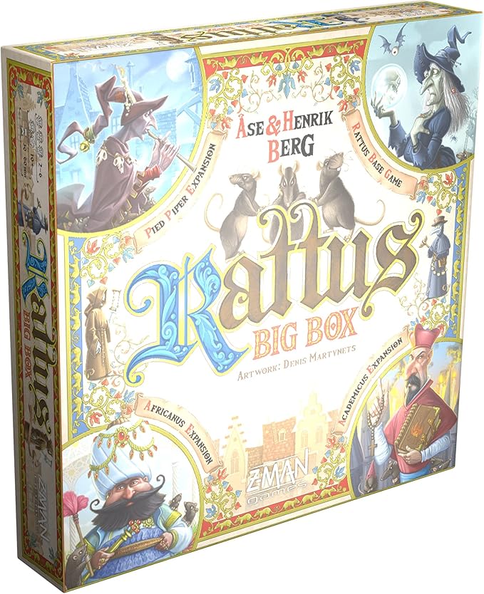 Z-Man Games Rattus Board Game (Big Box Edition) - The Black Death Strategy Game with Expansions! Family Game for Kids & Adults, Ages 10+, 2-6 Players, 30-60 Minute Playtime, Made by Z-Man Games