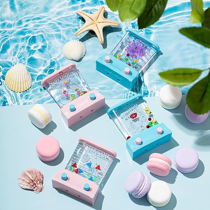 Zhanmai 16Pcs Handheld Water Games Mini Arcade Fish Ring Toss Basketball, Water Ring Toss Handheld Toys for Kids Adults, Retro Games for Beach Toy Party
