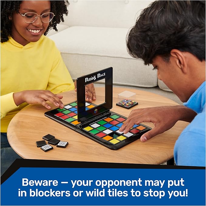 Rubik’s Race, Ace Edition Classic Fast-Paced Puzzle Strategy Sequence Two Player Board Game, for Kids & Adults Ages 8 and up Amazon Exclusive