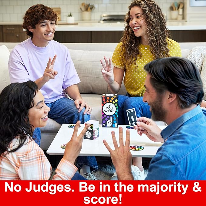 Mattel Games If You were a Party Game with Ridiculous Questions & Finger Voting with Cards & Spinners for 3 to 8 Players