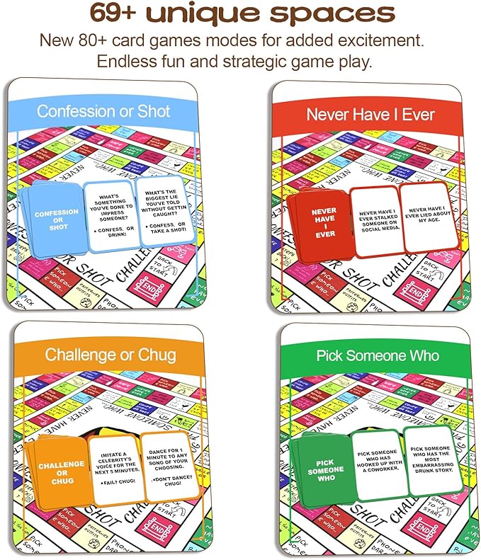 Funny Party Drinking Games, Leather Mat Land Drinking Board Game for Adults, More Than 101 Unique Spaces for Calling Out Friends, Hilarious Adult Party Games for Game Night