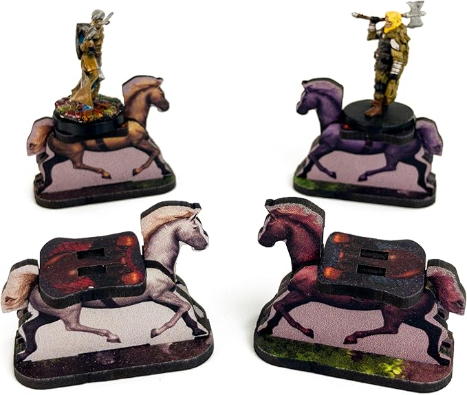 C4Labs Horse Character Mount | x4 Mounts | 1x2in Base | Role Playing Games | DND D&D Pathfinder