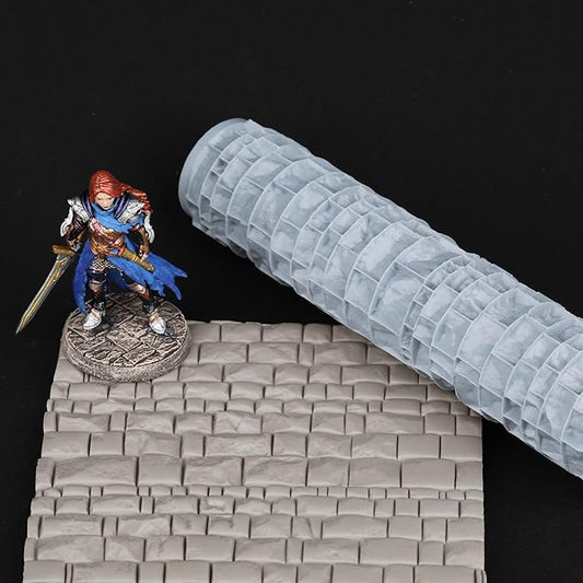Texture Roller DND Terrain Use for Board Game Terrain Building Tabletop Game, RPG Gaming Gift 3D Printed S411-A Stone Wall Style01