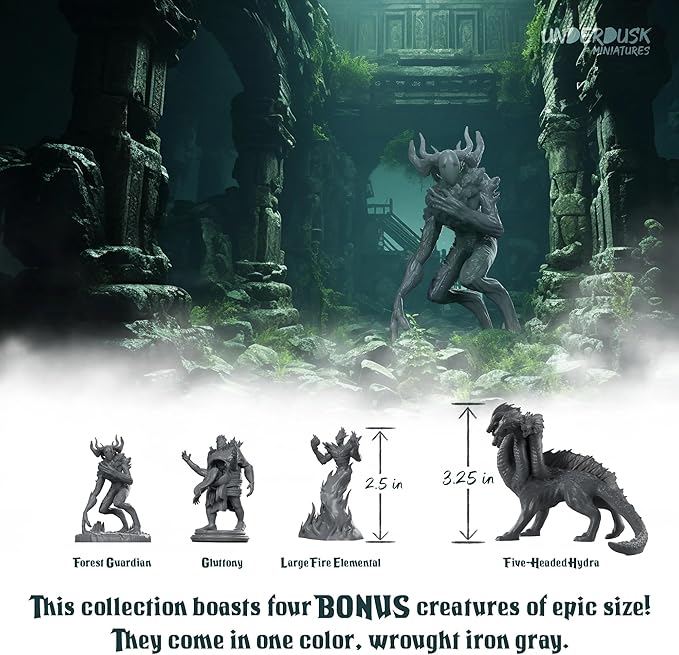 Chaotic Encounters - 64 Tabletop Gaming Miniatures for RPG/Unpainted DND Miniatures/Bulk Dungeons & Dragons Miniatures/D&D Miniatures Monsters/DND Minis/DND Figures Starter Pack/Pathfinder
