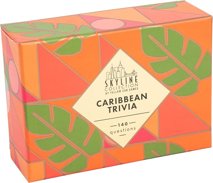 Skyline Collection Trivia Set - Caribbean Trivia, 140 Question Cards - Game Night Entertainment for Families & Friends