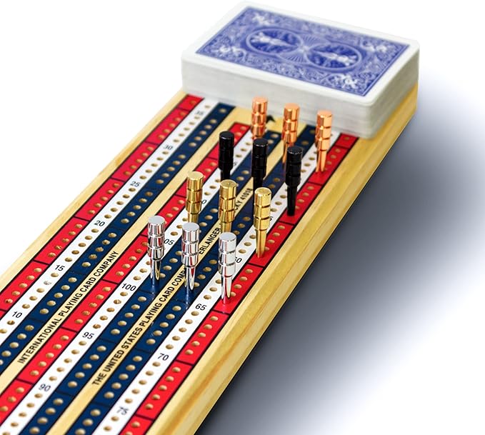 Metal Cribbage Pegs for Cribbage Board Game. Work with Regular Peg Board 1/8 Hole Size Like Bicycle Board Games. Pack of 12 Crib pegs.
