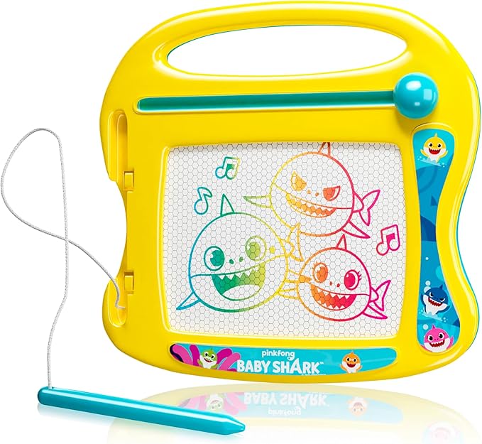 Lollipop Baby Shark Travel Magnetic Drawing Board for Boys or Girls, On The Go Drawing Board