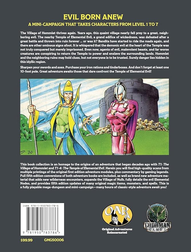 Goodman Games: Original Adventures Reincarnated #6: The Temple of Elemental Evil, Fully Playable Mega-Dungeon and Mini-Campaign