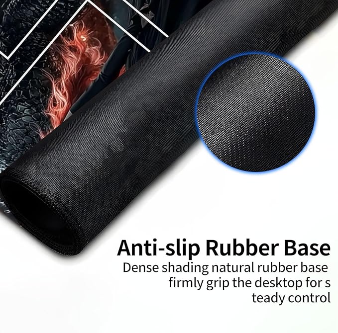 for MTG Playmat with Zones, Rubber Anti-Slip Back Waterproof Surface Easy to Clean, Stitched Reinforced Edges for Magic playmats with Storage Bag, Red Haired Woman Dragon