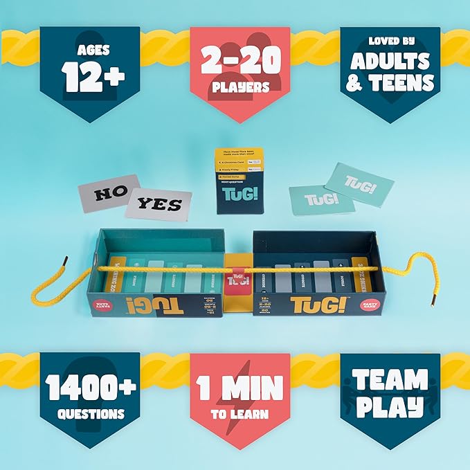 The Team Trivia Game with a Mini Tug of War in The Box | Perfect for 2-20 Players for Couples, Teens, Adults and Family Game Night | Ages 11+