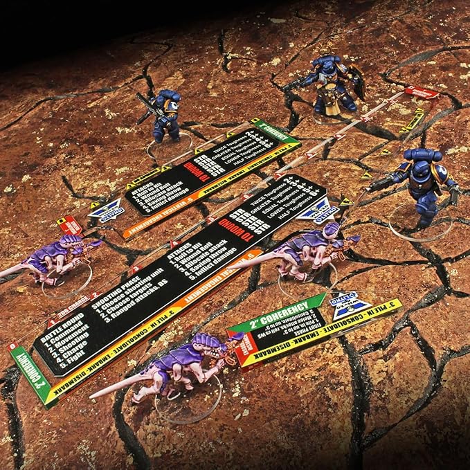 LITKO Gauge Set | Compatible with Warhammer 40K 10th Edition | Movement | Shooting | Fight | Close Combat | WH40K Templates (Variety Set)