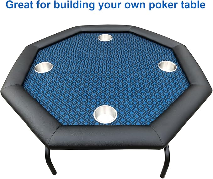 Speed Cloth Poker Table Fabric - 108X60 Inch Section of Suited Casino Card Game Table Felt Top Cover－Blue