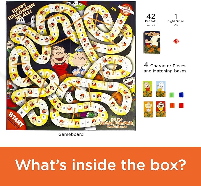 AQUARIUS Peanuts Great Pumpkin Board Game - Peanuts Themed Board Game - Fun Family Holiday Gift for Kids & Adults - Officially Licensed Peanuts Comics & Show Merchandise & Collectibles