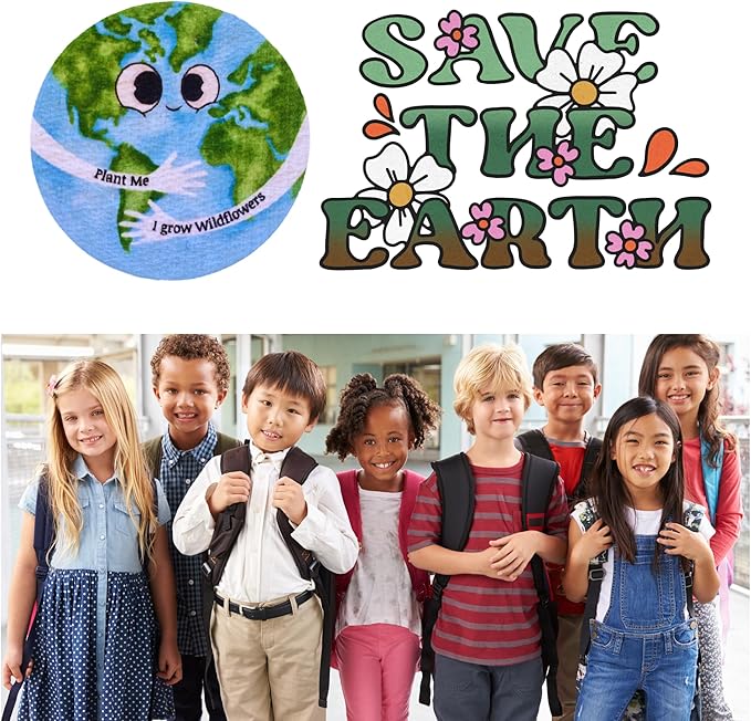 25 Plantable Seed Paper Earth Day Cards with Wildflower Seeds, Kids Craft Activity, Educational Garden Party Favor, school crafts